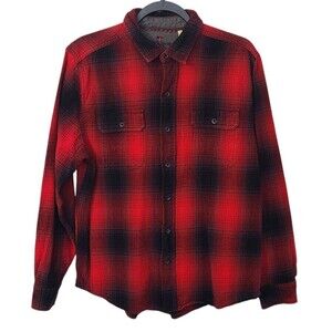Woolrich Mens L Red Buffal Plaid Flannel Shirt Lumberjack Trucker Woods Outdoors